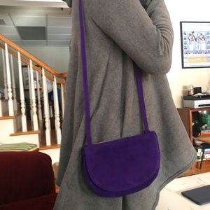 Super Cute Suede Crossbody Bag in Purple